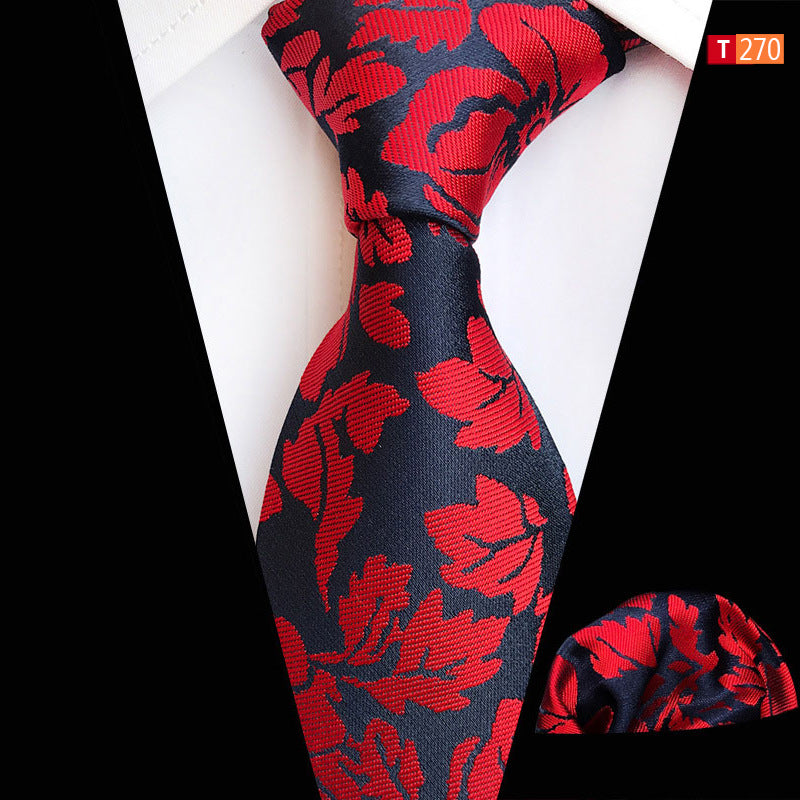 Men's Suit Accessories Red Floral Tie