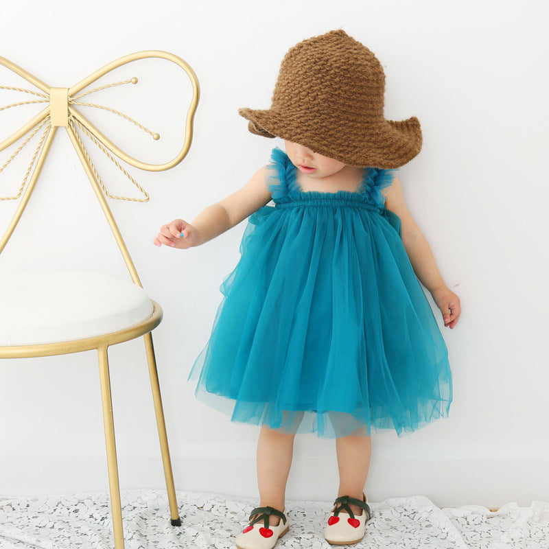 Baby Net Gauze Skirt With Wooden Ears, Princess Dress, Tutu Skirt
