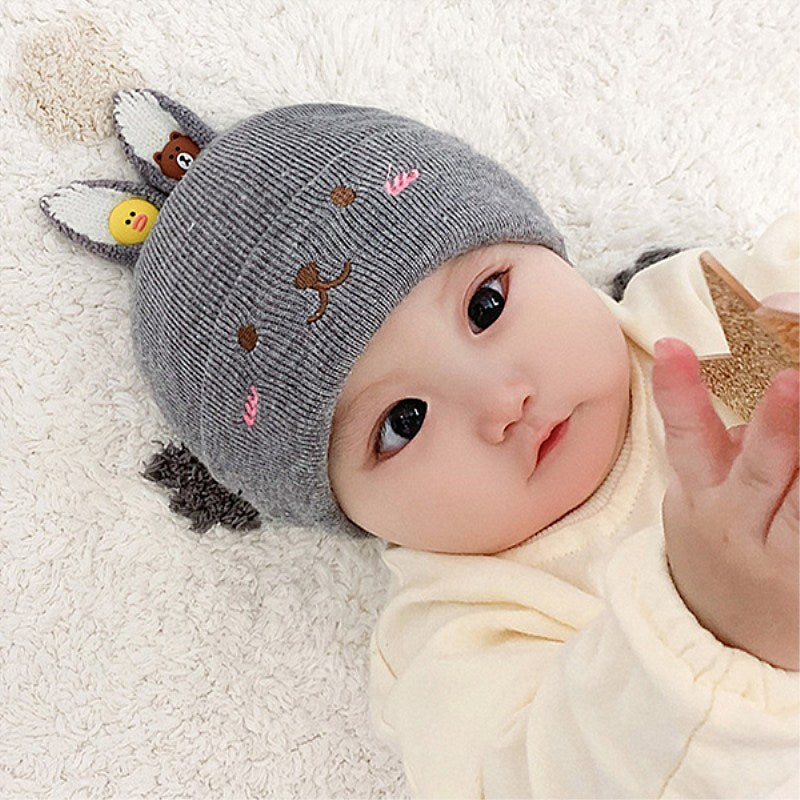 Children's Knitted Hat With Rabbit Ears