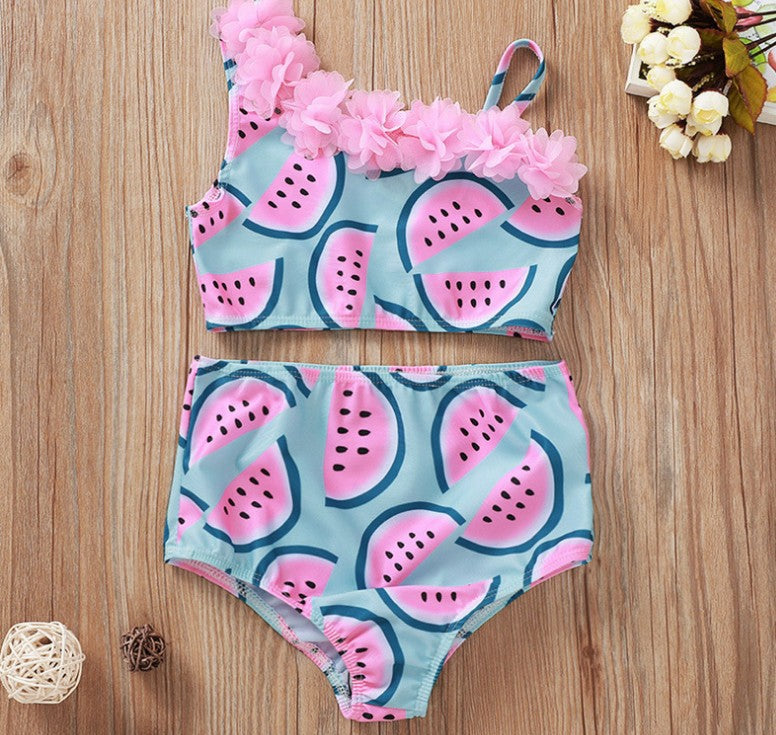 Summer Swimsuit Little Girl Toddler Baby Ladies Bikini Set Fruit Print