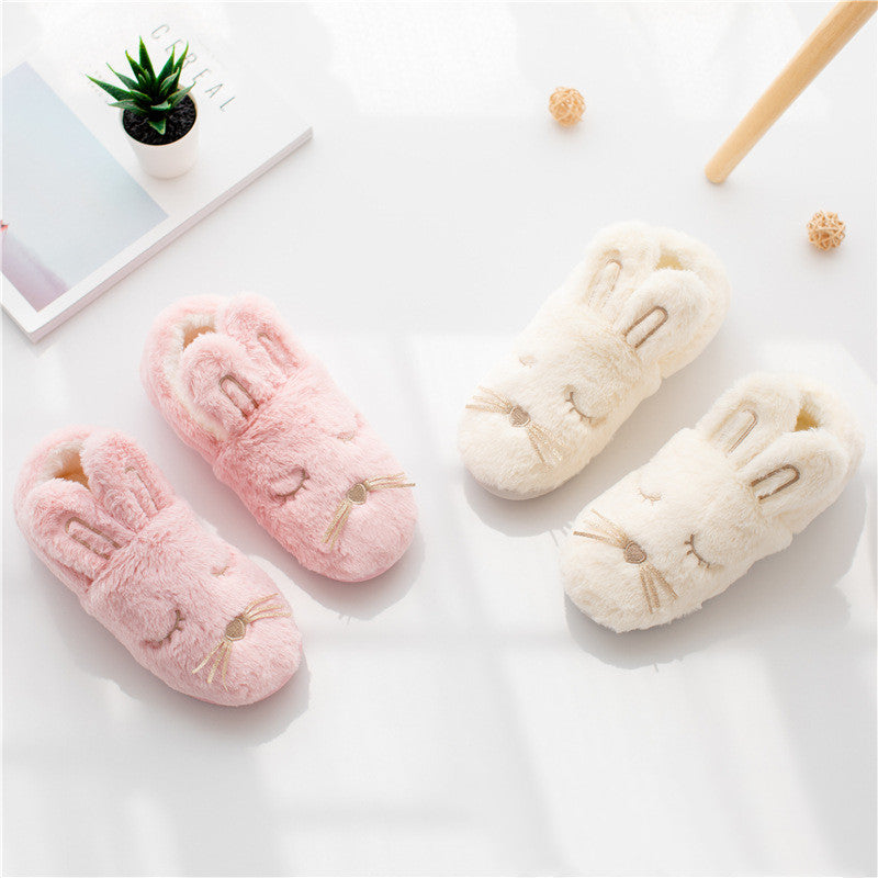 New Home Cotton Slippers, Warm Cotton Slippers, Bag Heel Non-Slip Thick-Soled Hairy Slippers, Female Factory Direct Sales