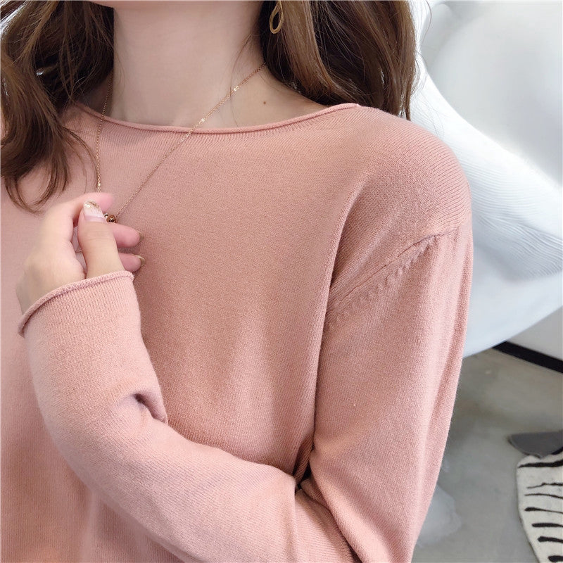 Women's Long Sleeve Knitted Thin Sweater