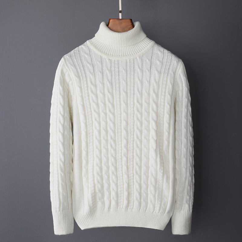 Autumn And Winter Pullover High Neck Jacquard Thick Loose Warm Sweater