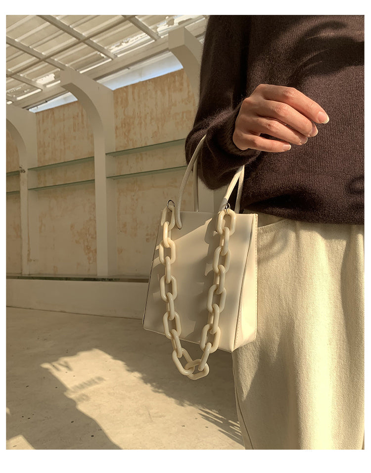 Acrylic Chain Portable Small Square Bag Female Tote Single Shoulder Messenger