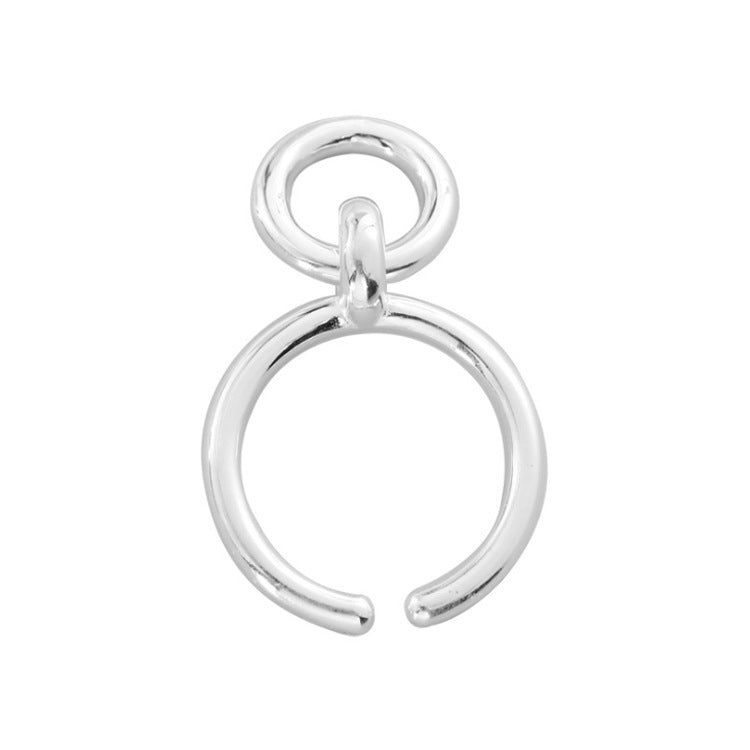 Small Personality Light Luxury Plain Silver Opening Ring