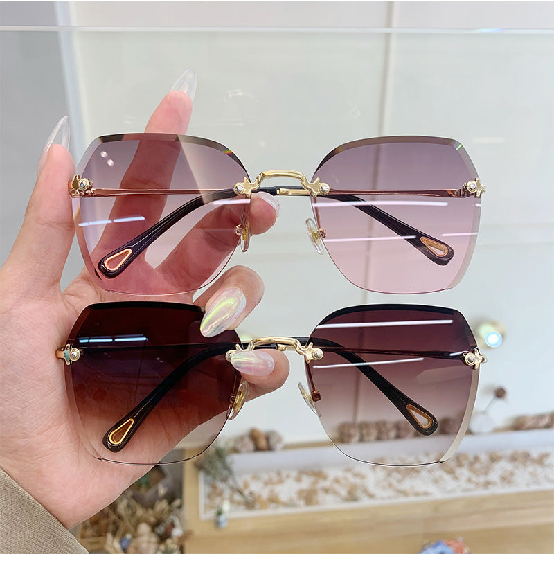 Frameless UV Protection Square Sunglasses