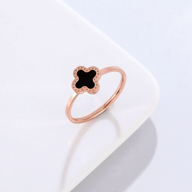 Japan And South Korea Simple Titanium Steel Ring Female Tide Matte Smooth Plain Ring Ins Does Not Fade Lucky Cat Index Finger Couple Ring