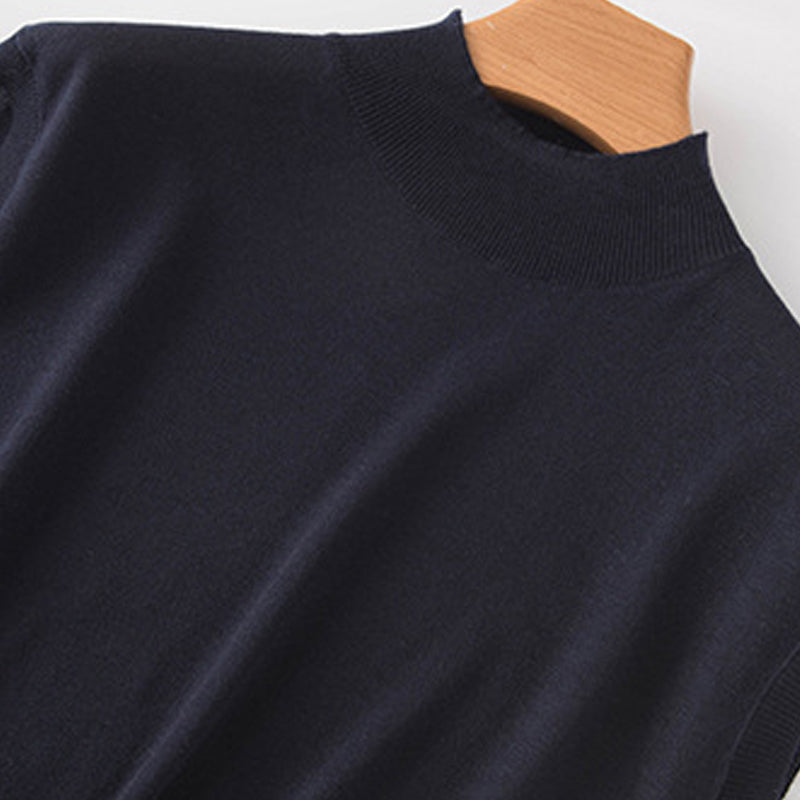 Women's Raglan Sleeveless Pullover Half Turtleneck Sweater
