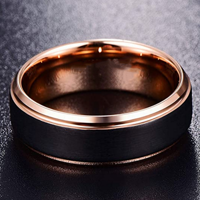 Two Tone Tungsten Steel Ring Men's Jewelry