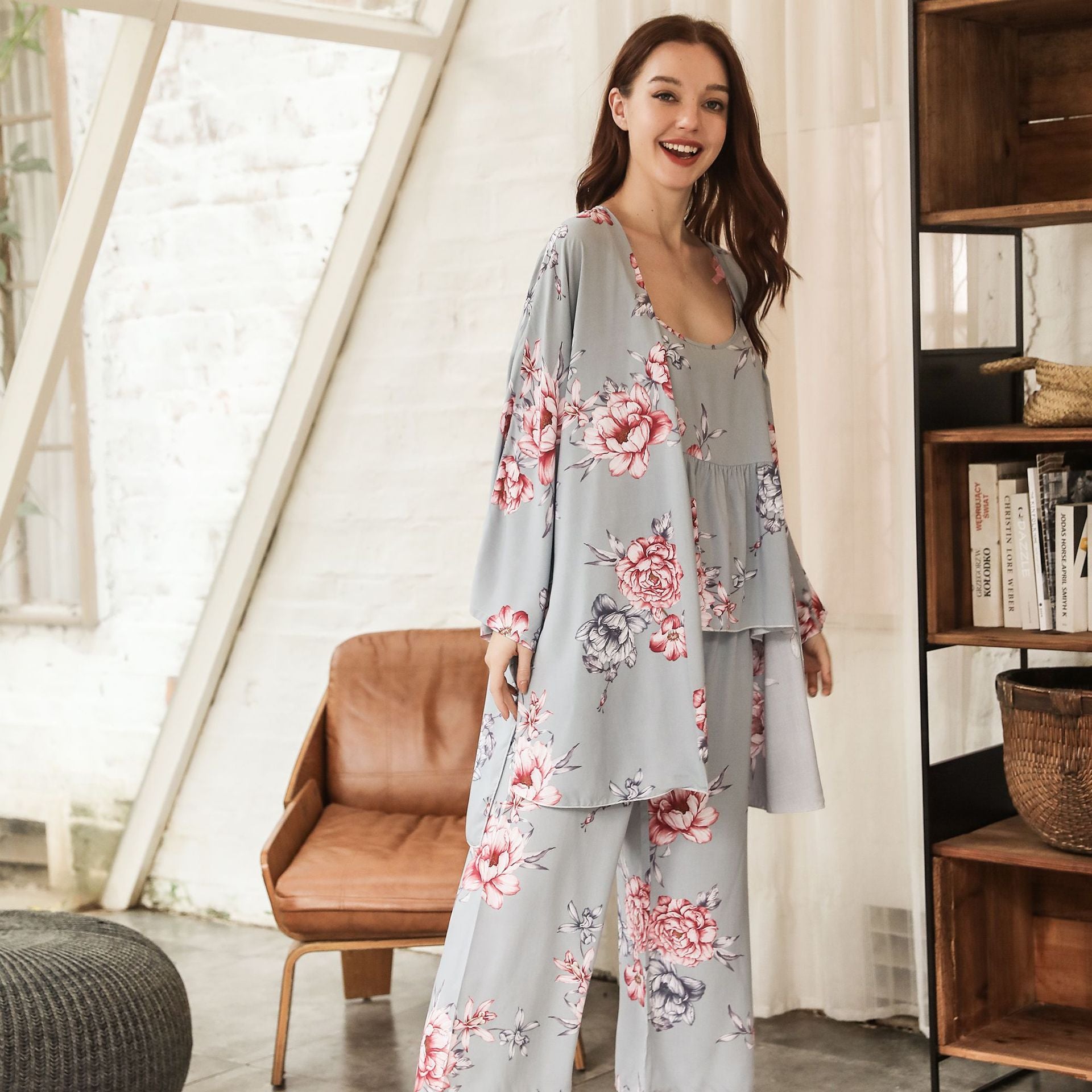 Women's Sling Cotton Silk Home Suit