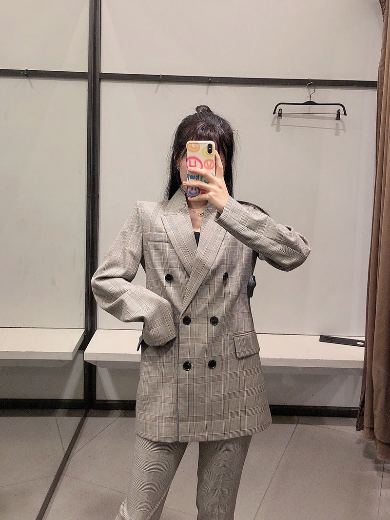 Zarz homemade European and American style new women''s wear autumn trend Plaid suit coat 2761049