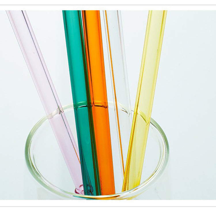 Heat-Resistant Xingke Glass Straws Creative Color High Borosilicate Drop Resistant And Durable Art Straws Juice Milk Tea Milk Bar