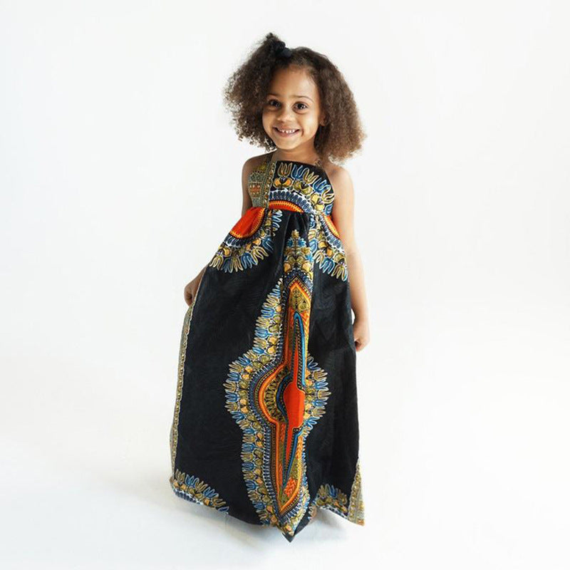 فستان أطفال بدون أكمام بتصميم بوهيمي