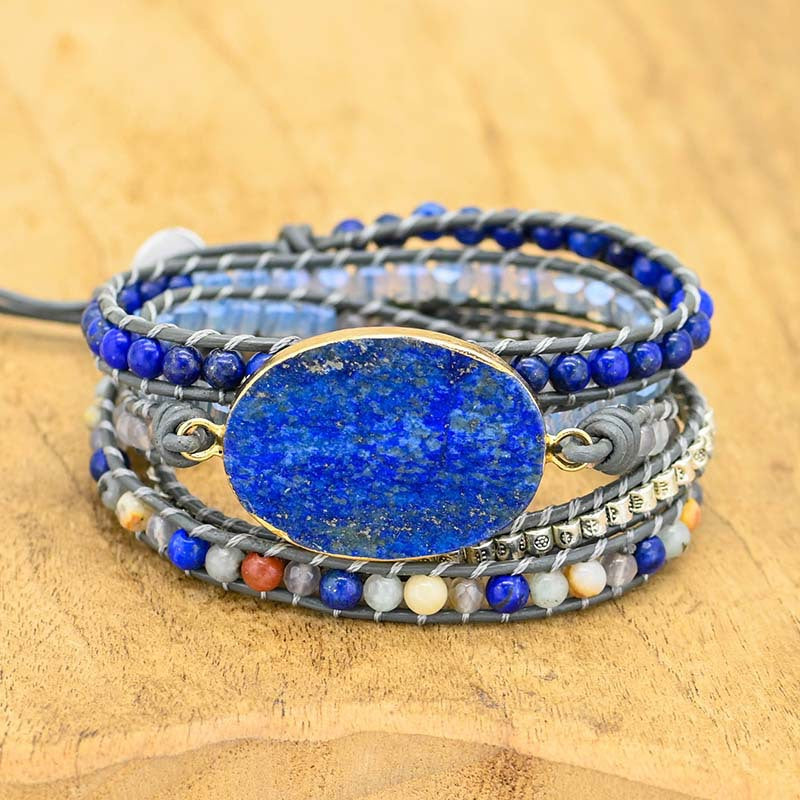 Lapis Lazuli Stone Braided Bracelet
