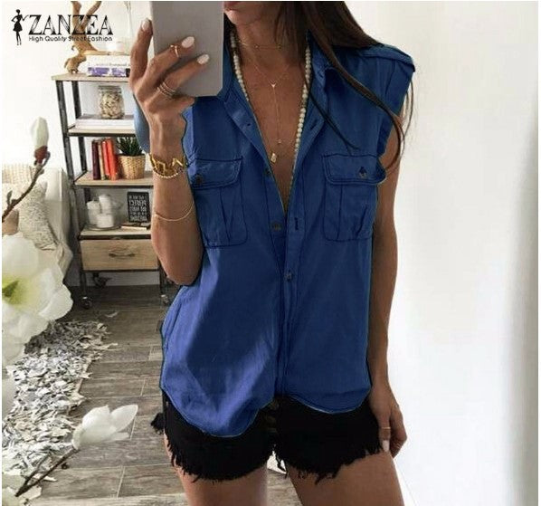 Buttoned jeans shirt