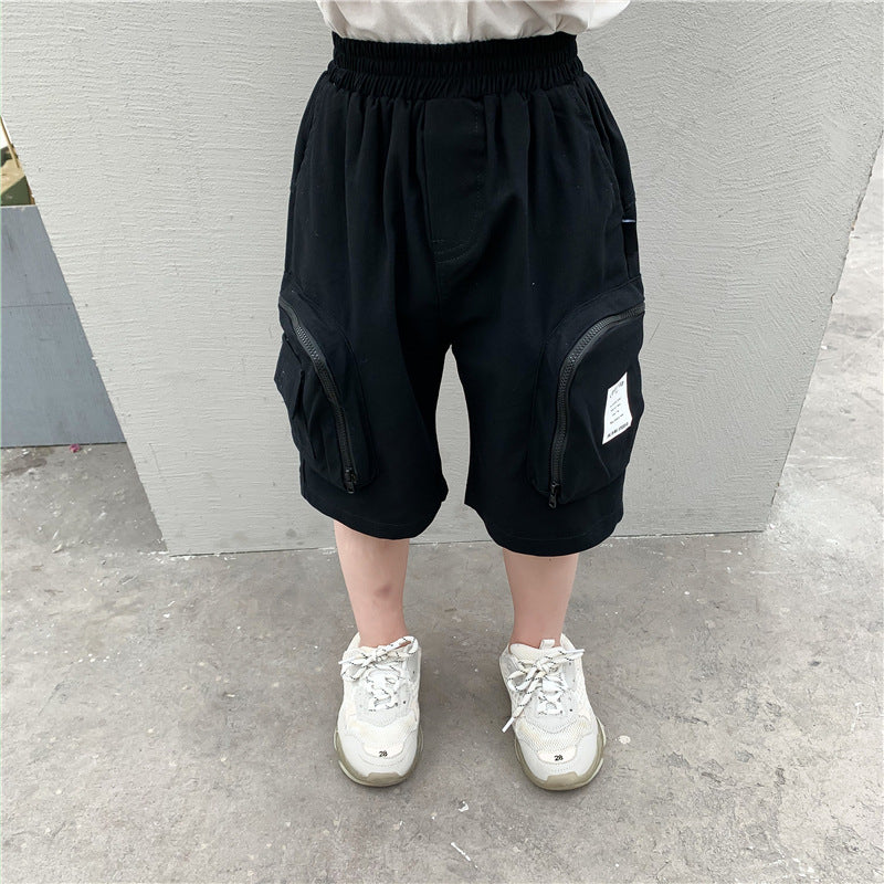 Boys' summer trousers with big pockets