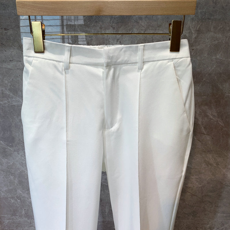 Men's Casual Cropped Trousers Straight Trousers