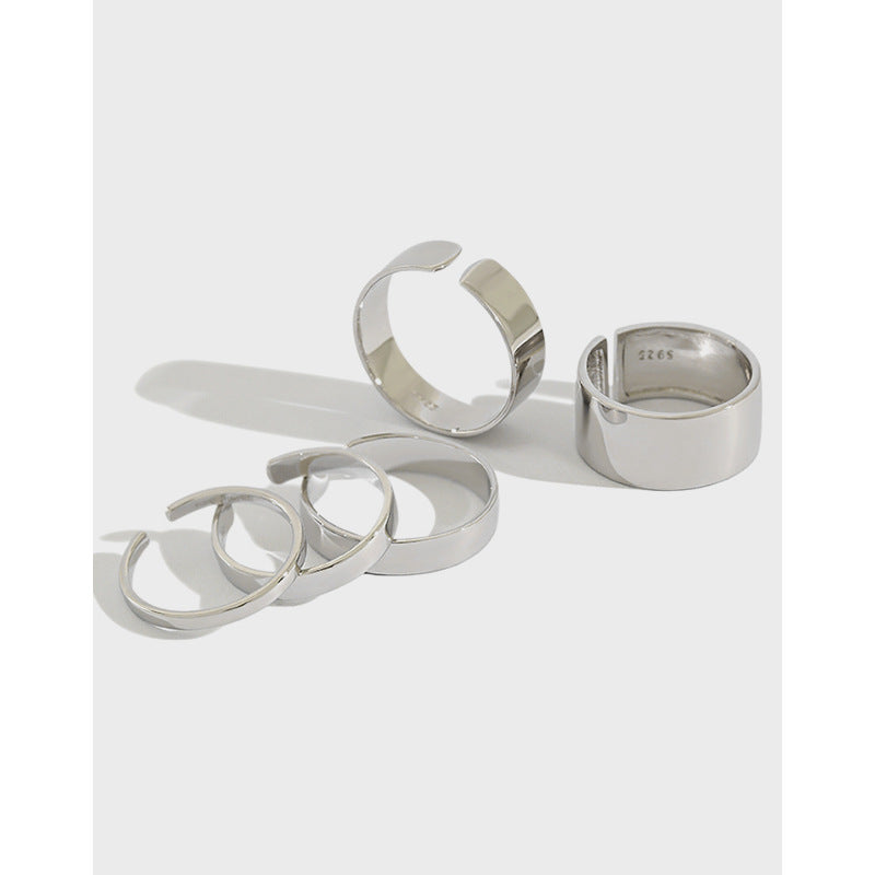 Sterling Silver Ring Minimalist Aperture Glossy