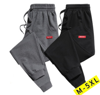 Pants Men's Spring And Autumn Men's Sports Pants Loose-Closed FeetTrousers TideSummerTie-Foot Leisure Pure Cotton Trousers