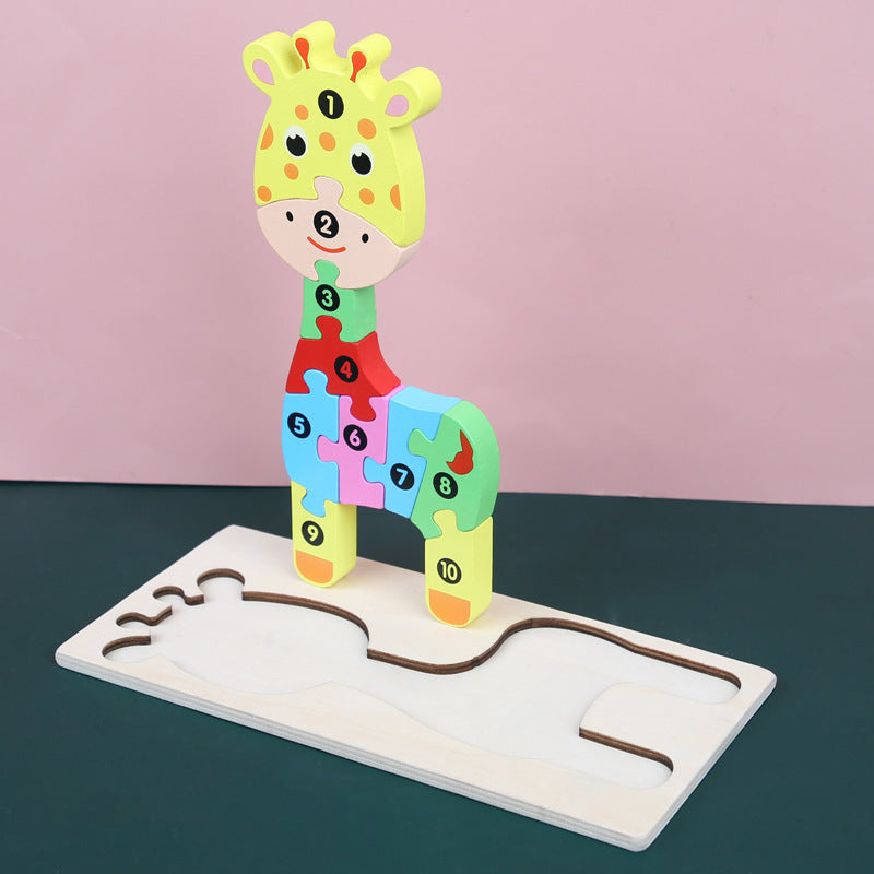 Children's Cartoon Number Animal Puzzle