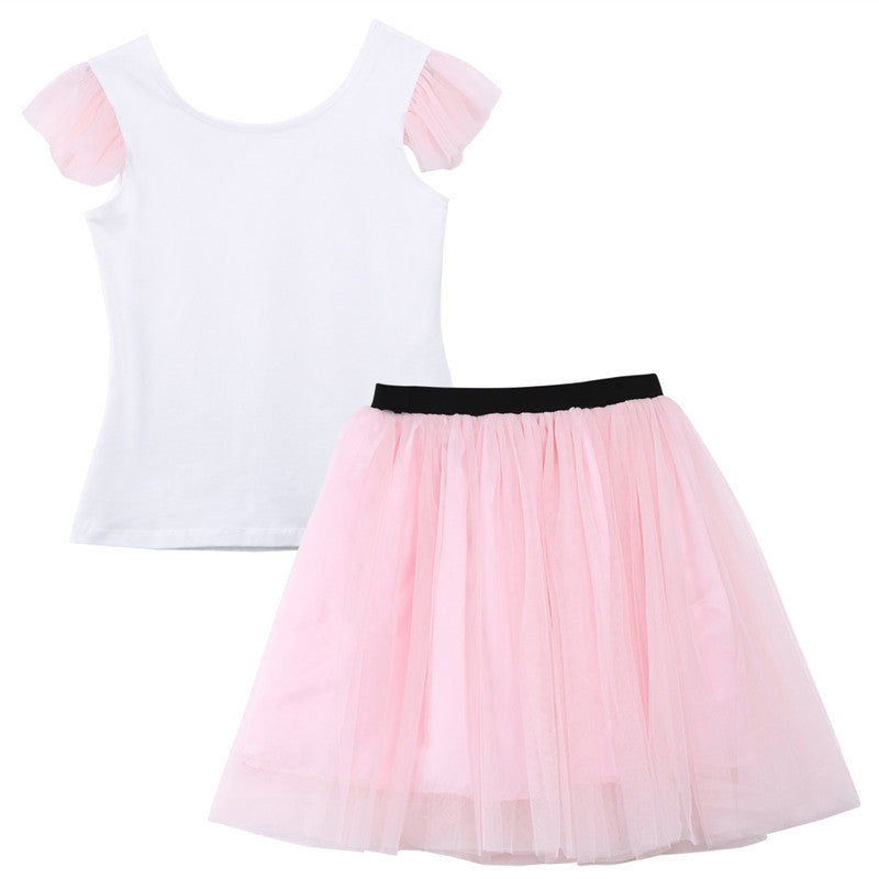 Two-piece summer cotton short-sleeved and mesh canopy skirt