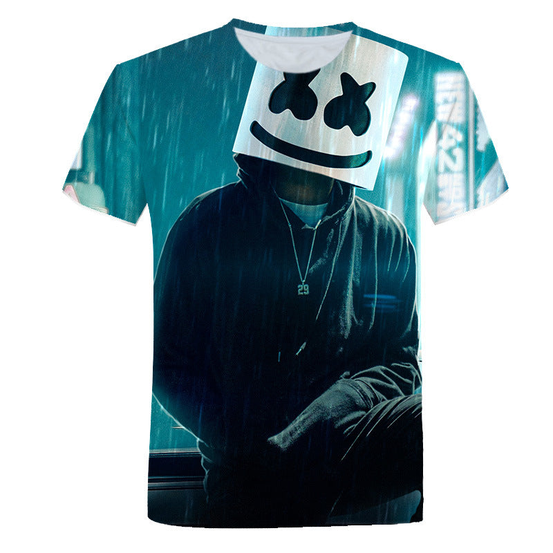 Summer Men 3D New Music MJ T-shirt Cool Casual All-match O-neck Short