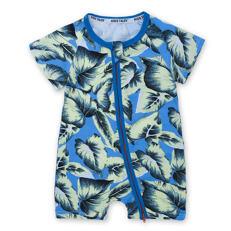 Kids Tales Summer Short-Sleeved One-Piece Baby Cotton Romper