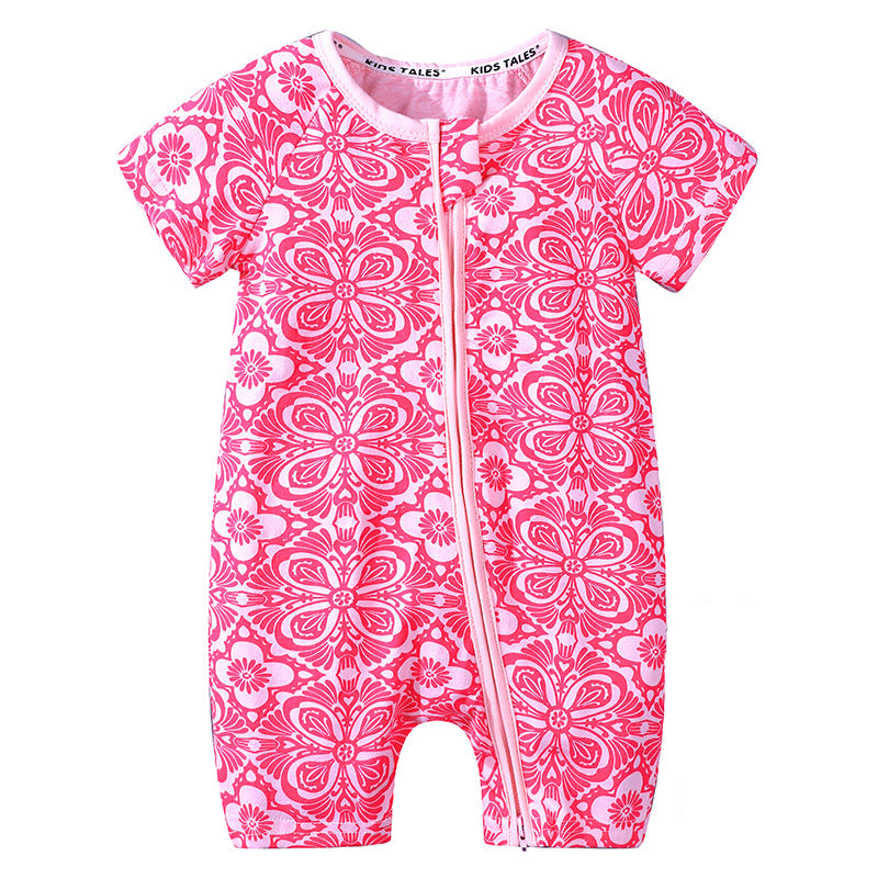 Kids Tales Summer Short-Sleeved One-Piece Baby Cotton Romper