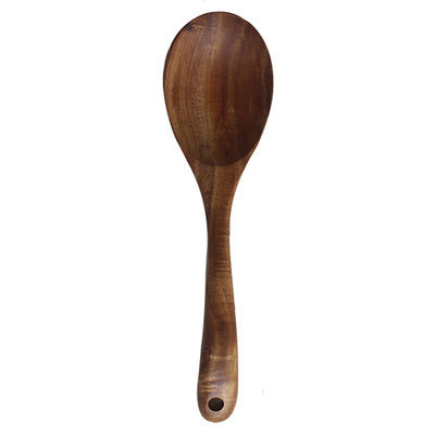 New Acacia Wooden Rice Spoon Household Rice Shovel Rice Cooker Special Non-stick Soup Rice Spoon Unpainted Wooden Salad Spoon