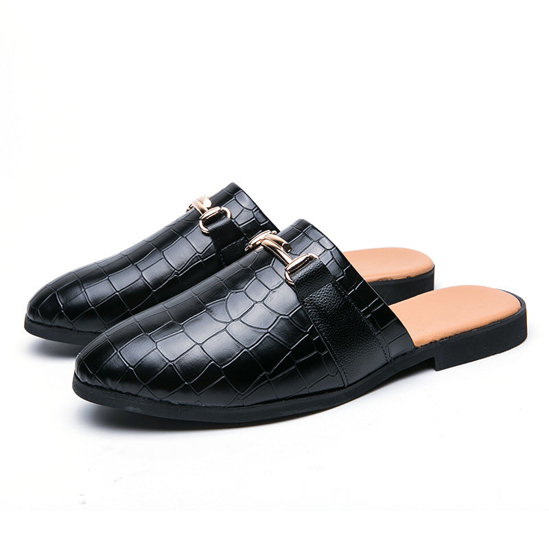 Men'S Slippers, Half-Up Shoes, Men'S Trend, Outer Wear, Half-Up Shoes, Men'S Shoes Without Heels