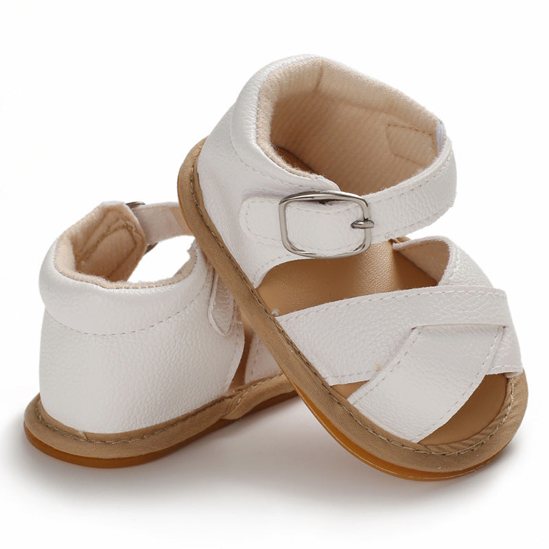 0-1 year old baby non-slip oxford sole sandals white