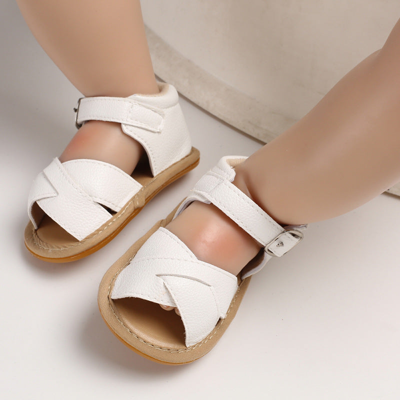 0-1 year old baby wearing non-slip oxford sole sandals