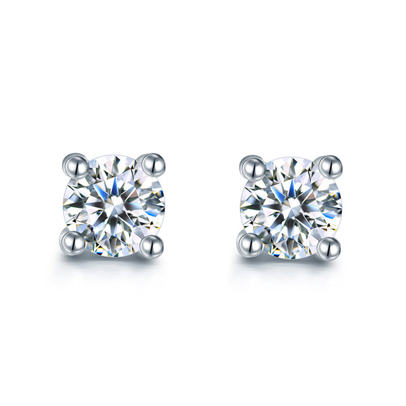 Imitation Four-Clawed Diamond Earrings