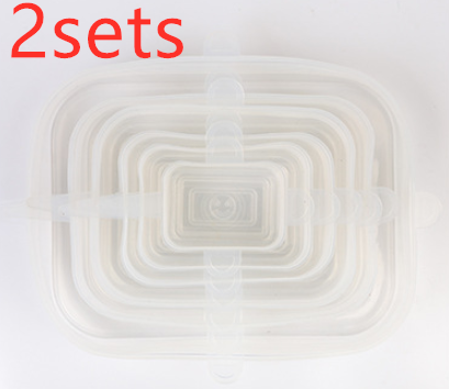 The 6-piece set of multi-functional silicone lid can be stretched to seal the fruit and vegetable lid