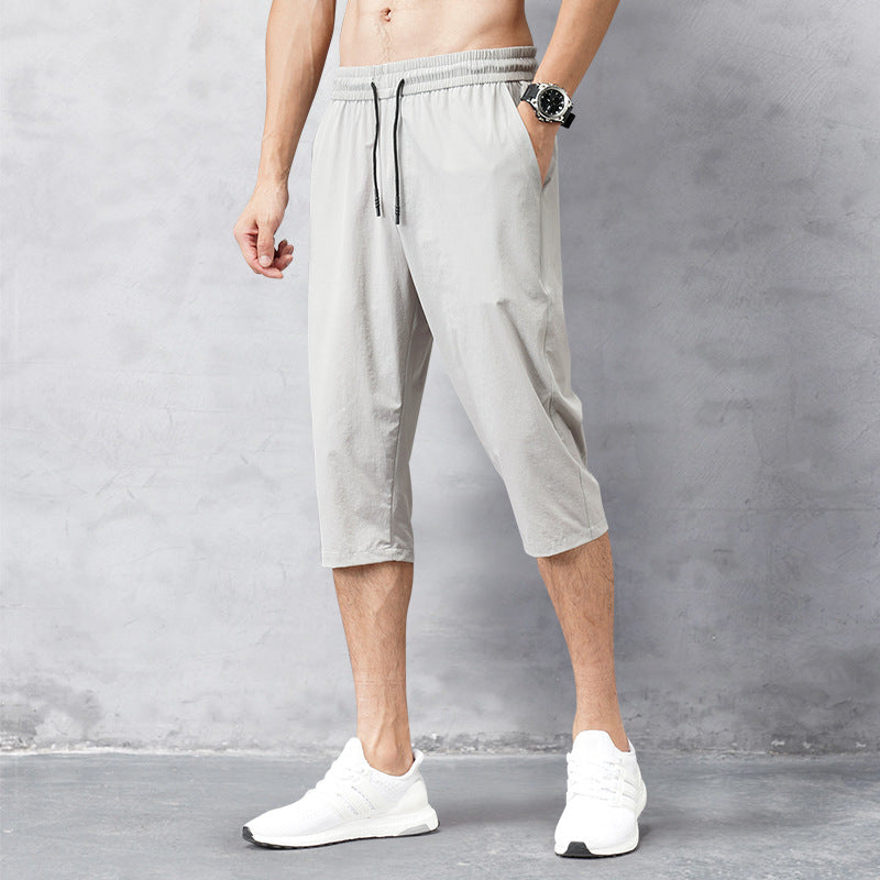 New Cropped Trousers Men's Summer Casual Stretch Pants