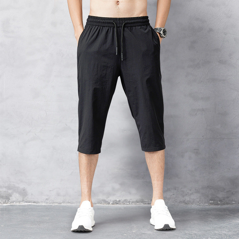 New Cropped Trousers Men's Summer Casual Stretch Pants