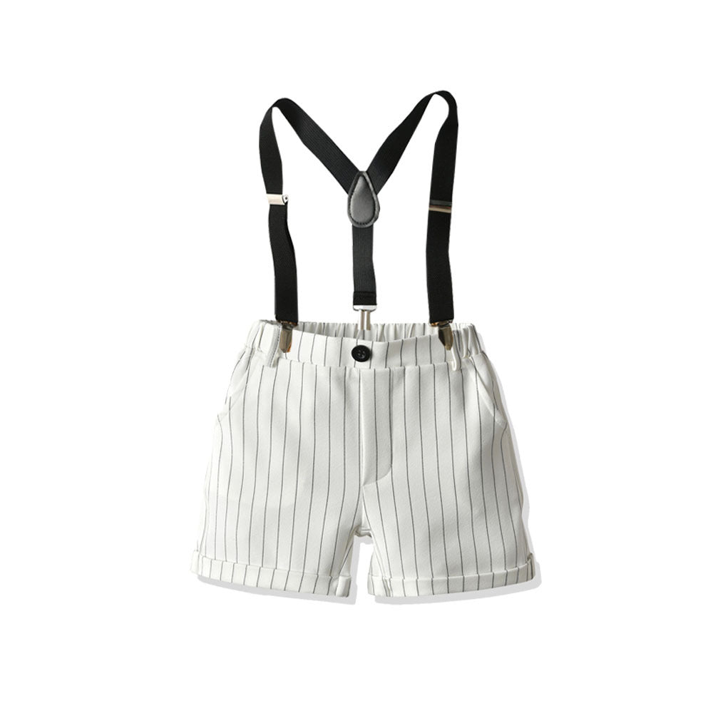 Kids striped pants with suspenders