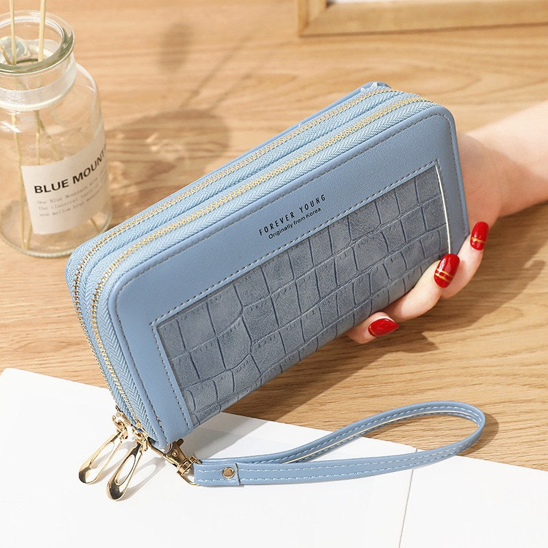 Ladies Long Wallet With Double Zipper