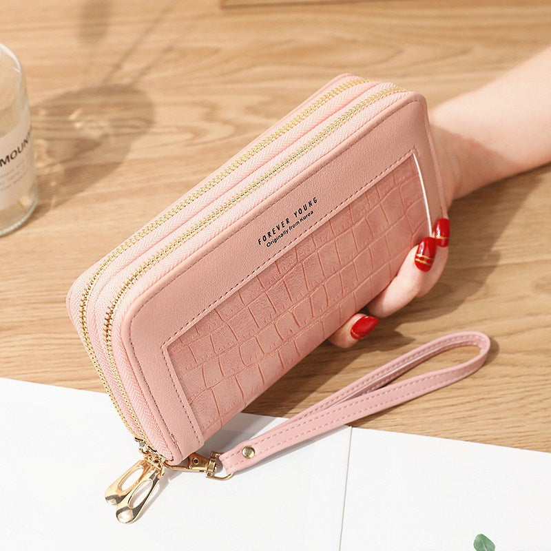 Ladies Long Wallet With Double Zipper