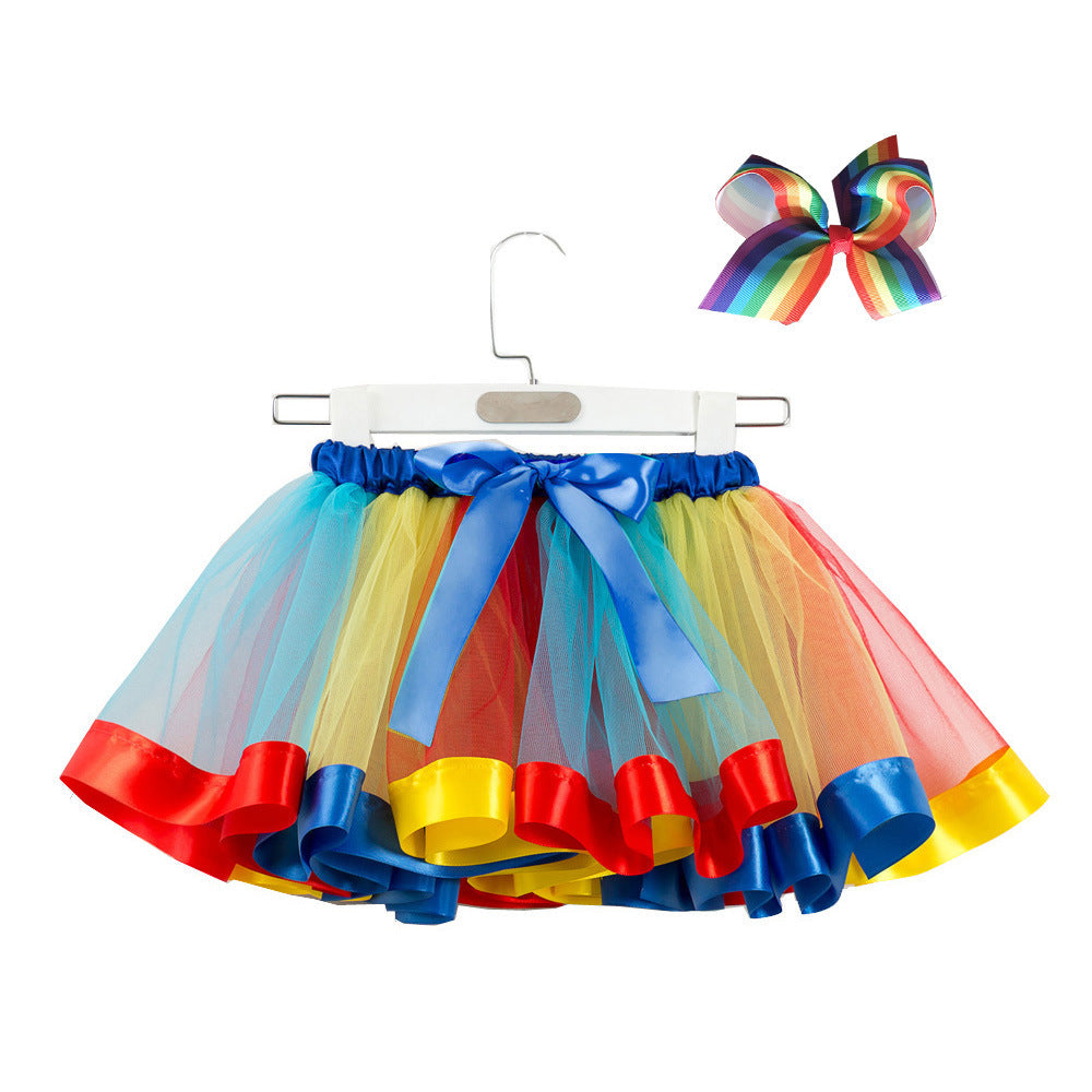 Fashion Children's Mesh Rainbow Tutu Skirt