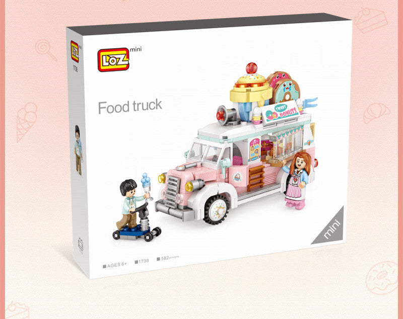 Diamond MINI Particle Puzzle Assembled Building Blocks DIY Toys 1737, 1738 Food Truck Series
