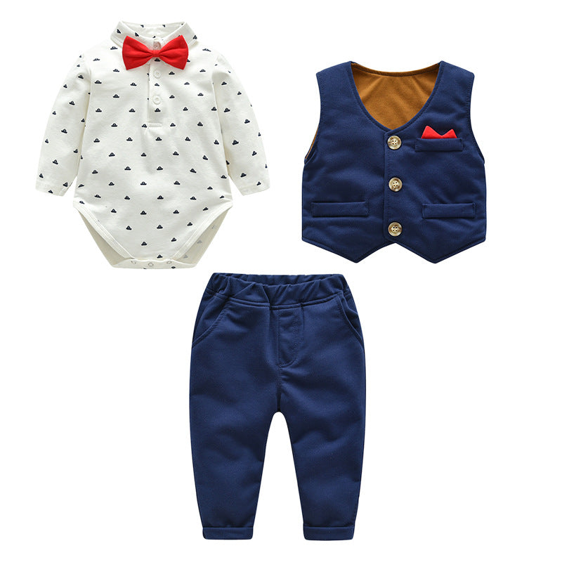 Three-piece children's suit for one year old