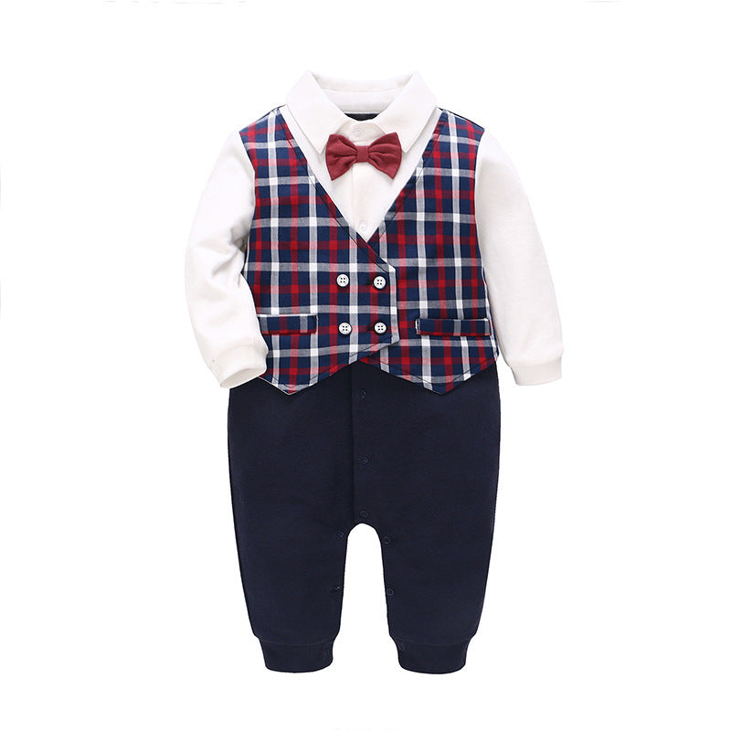 Newborn Clothes Baby Full Moon One Year Old Gentleman Romper