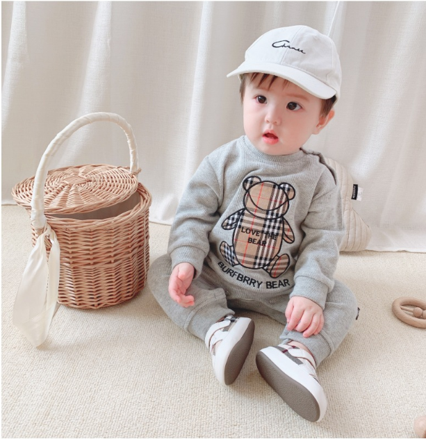Baby Onesies Boys Baby Rompers Trendy Fans Infant Children'S Wear Girls' Rompers Plaid Children'S Jumpsuits Bears