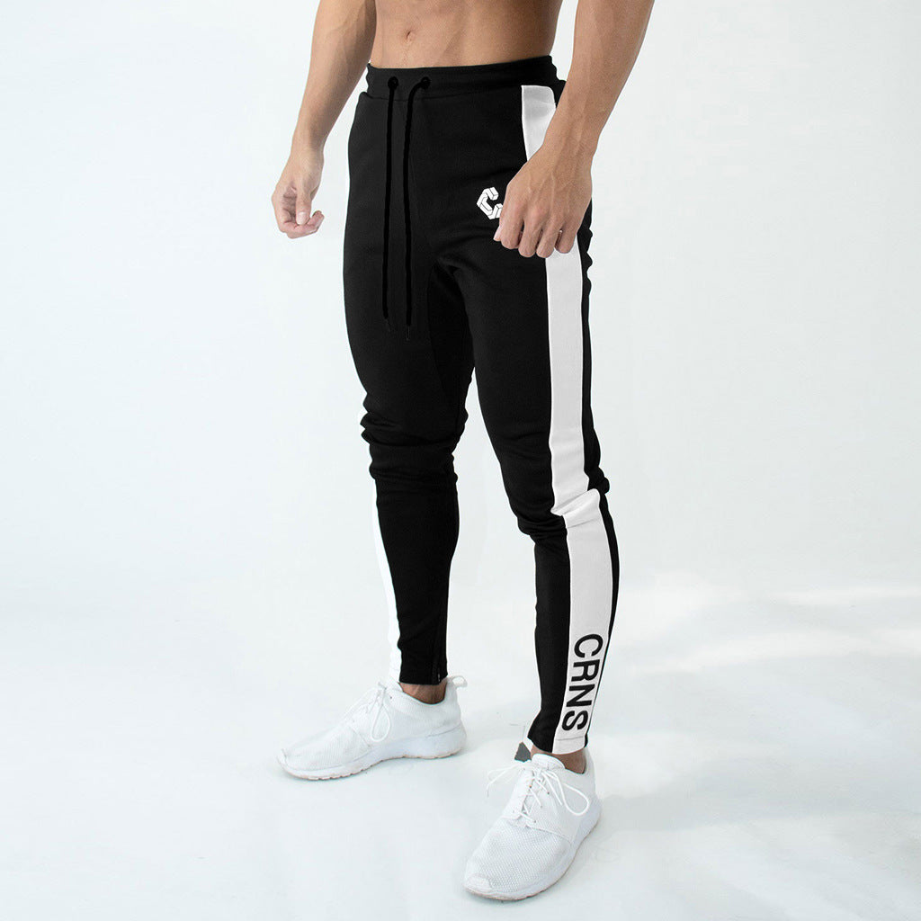 Muscular Fitness Men'S Spring And Autumn Thin Sports And Leisure Running Cotton And Foot Zipper Trousers