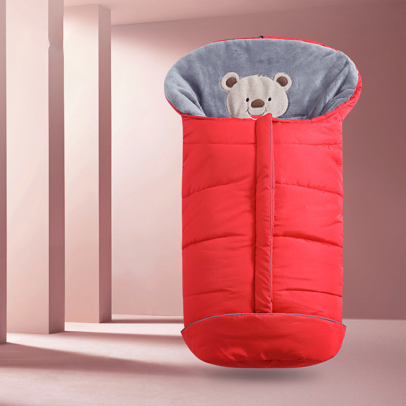 A cozy stroller sleeping bag