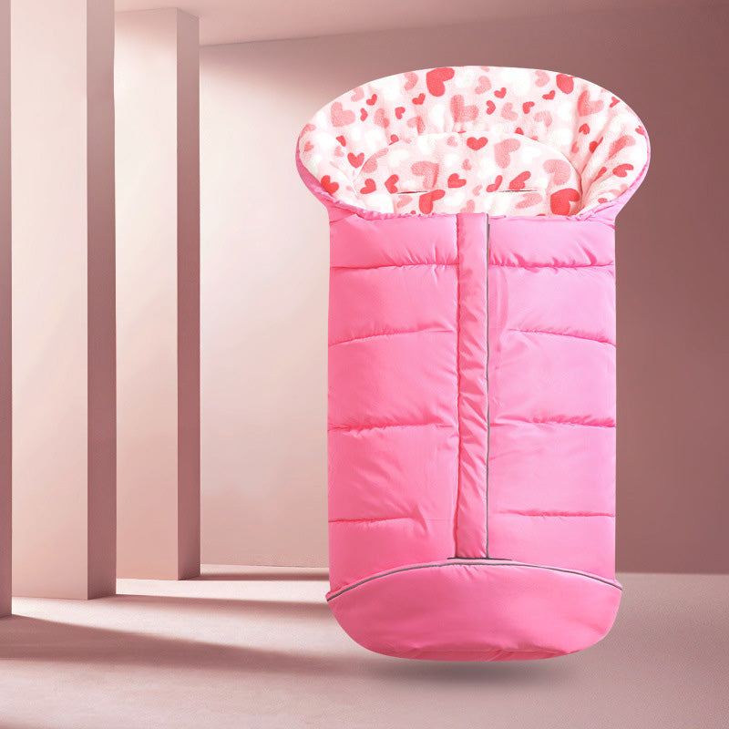 A cozy stroller sleeping bag