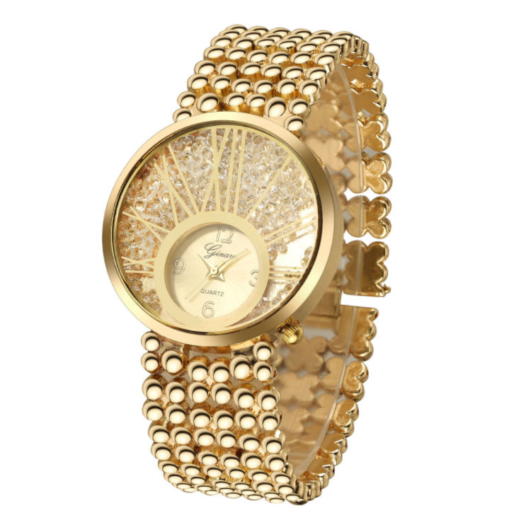 Diamond-studded quartz watch