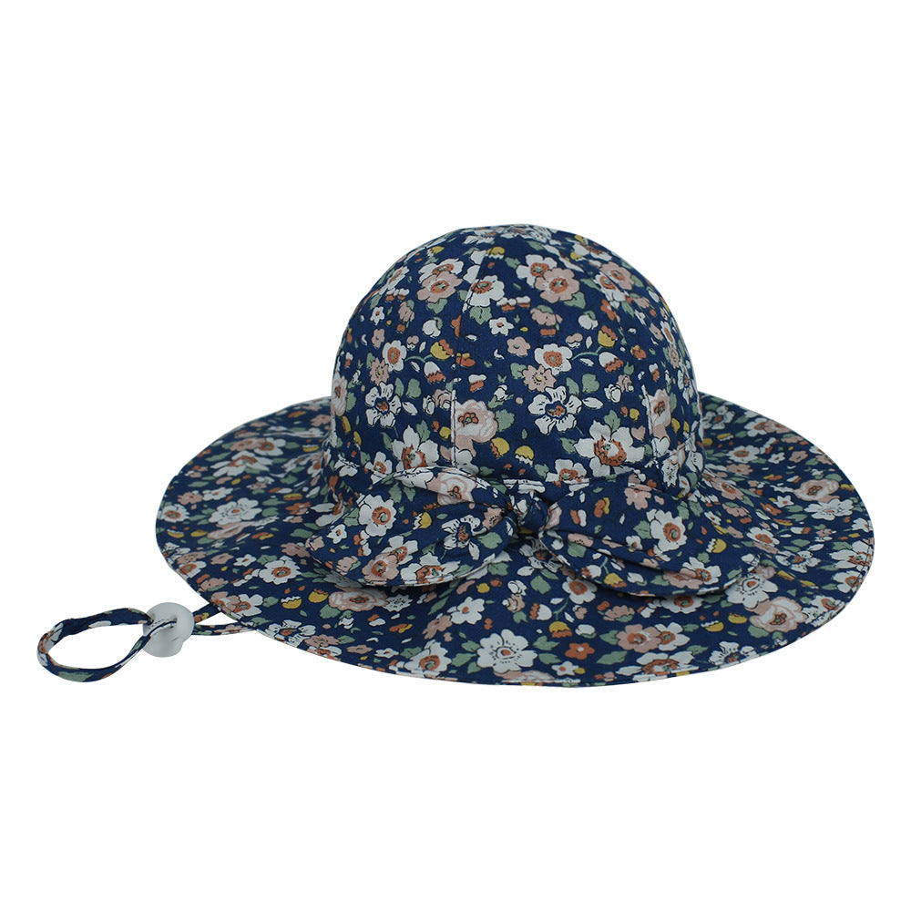 Children's Bowknot Floral Big Eaves Sun Hat