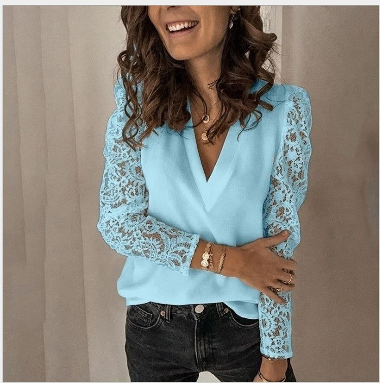 Lace long sleeves blouse